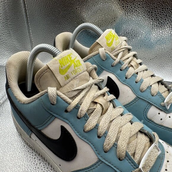 Size 9 Nike Air Force 1 White‎ Aquarius Blue Womens Sneaker Shoes HJ9571-400 main image 4